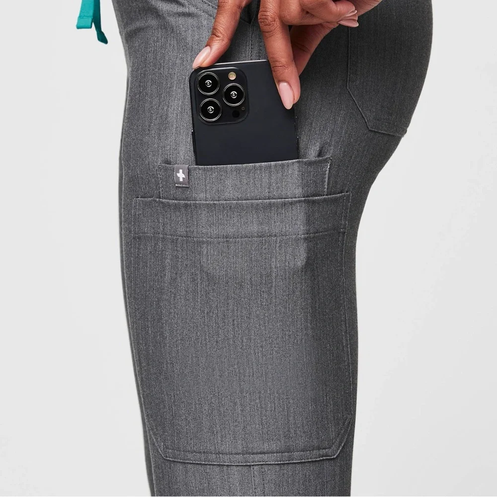 Figs NWT Yola Elastic Waistband Skinny Scrub Pants™ Graphite/Teal XXS/T